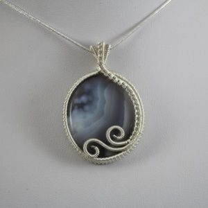 Botswana Agate Sterling Silver Pendant